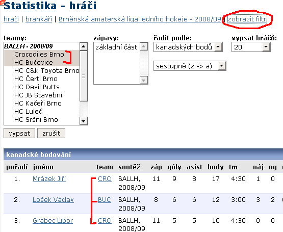 zadav&aacute;n&iacute; filtru t&yacute;mů